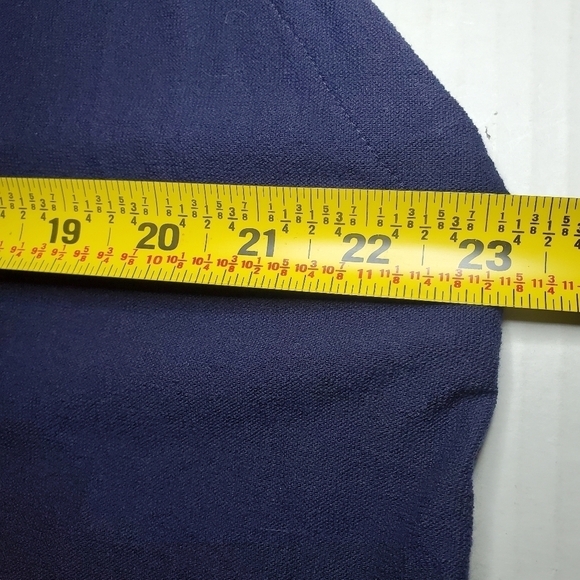 EILEEN FISHER Dress L Washable Stretch CrepeJumper V-Neck Sleeveless Navy Blue - Picture 8 of 12